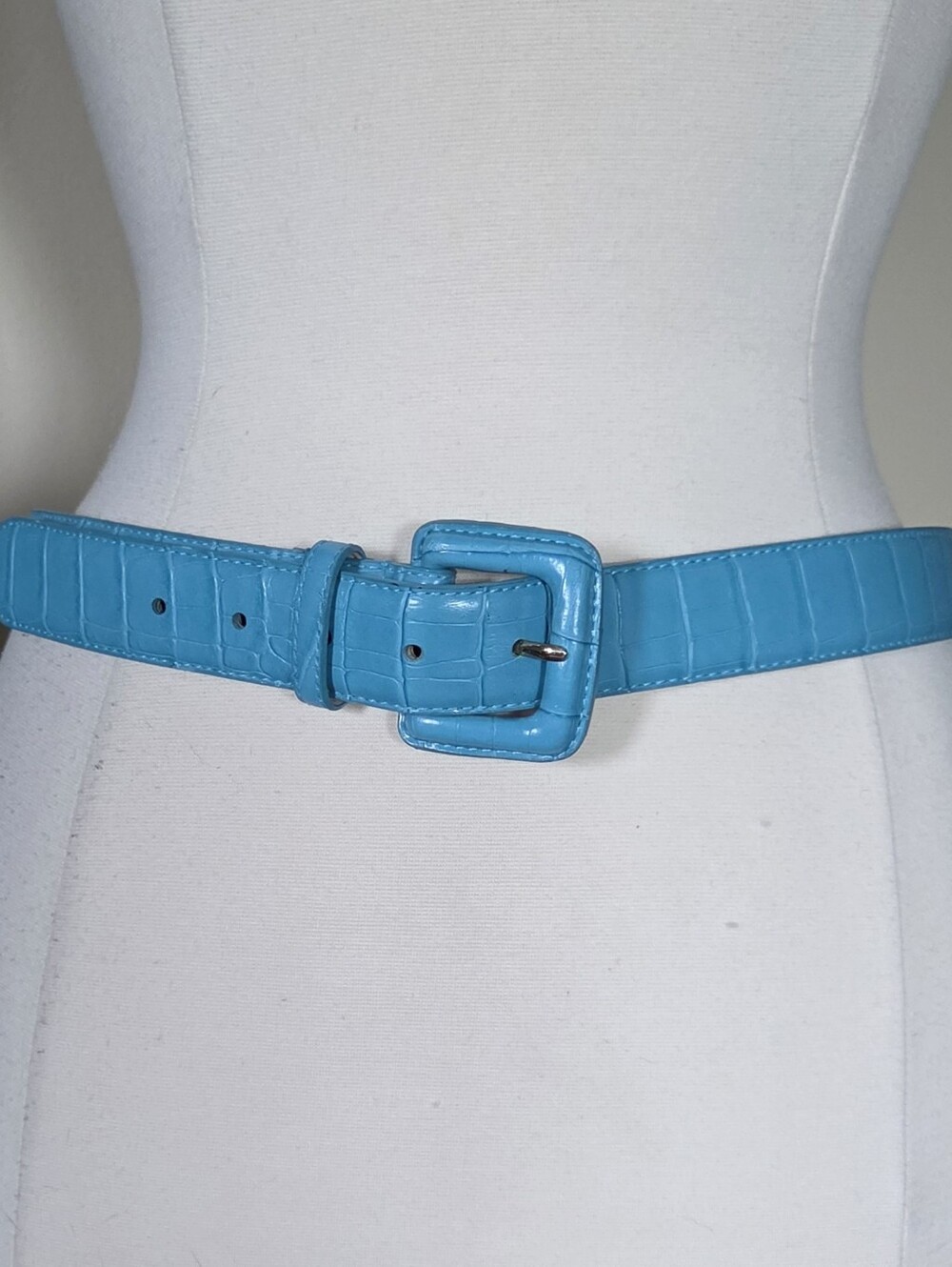Perry Ellis Croc Embossed Leather Belt